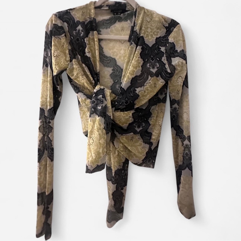 Viviana Black and Gold Lace Blouse